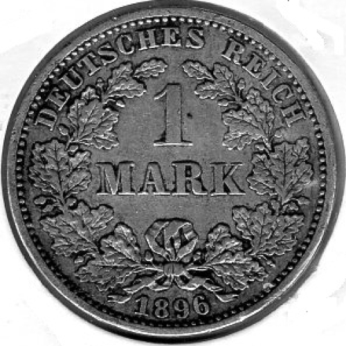 1 Mark 1896 G German Empire Silver Coin