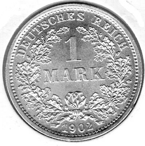 1 Mark 1902 D German Empire Silver Coin