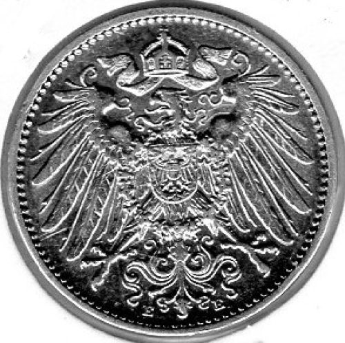 1 Mark 1905 D German Empire Silver Coin