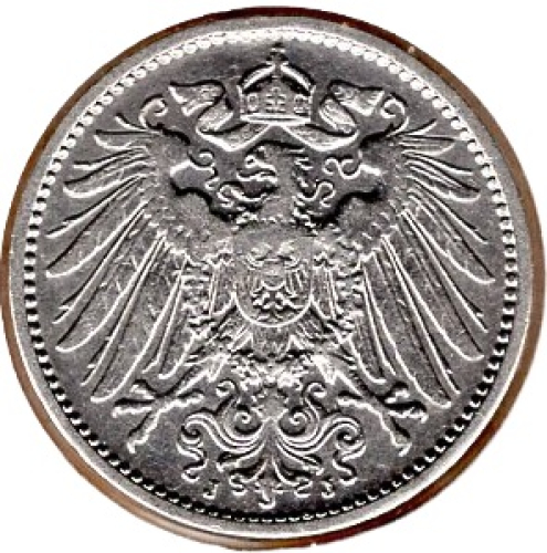 1 Mark 1908 G Deutsches Kaiserreich Silbermünze