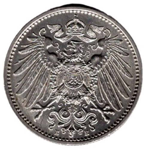 1 Mark 1909 D Deutsches Kaiserreich Silbermünze