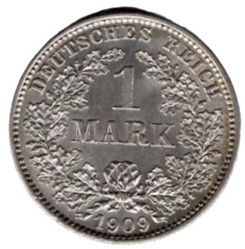1 Mark 1909 D Deutsches Kaiserreich Silbermünze