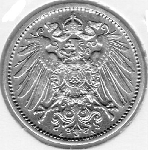 1 Mark 1910 A German Empire Silver Coin