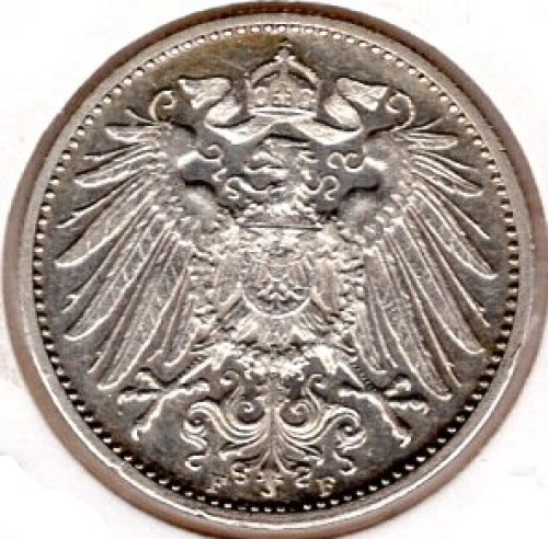 1 Mark 1911 F Deutsches Kaiserreich Silbermünze