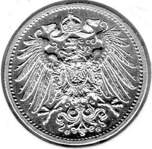 1 Mark 1911 G German Empire Silver Coin