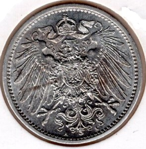1 Mark 1914 A German Empire Silver Coin