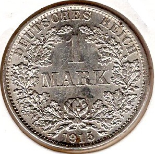 1 Mark 1915 A German Empire Silver Coin