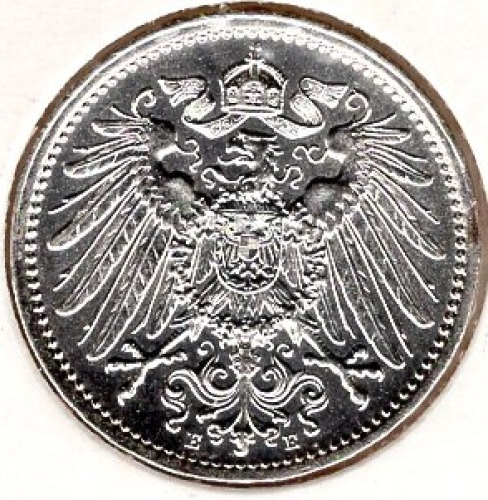 1 Mark 1915 E German Empire Silver Coin