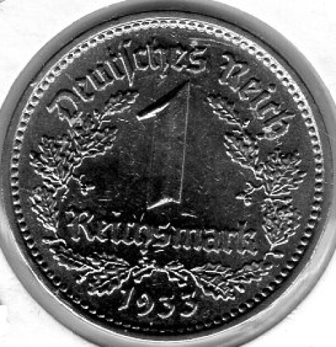 1 Reichsmark 1933 G Third Reich