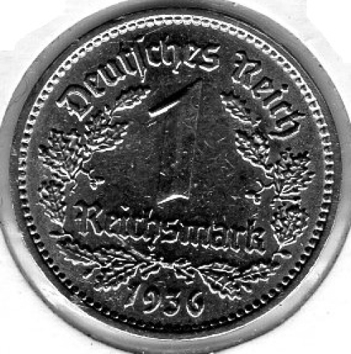 1 Reichsmark 1936 F Third Reich