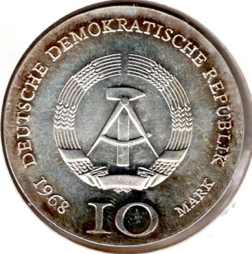 10 Mark GDR 1968 Johannes Gutenberg