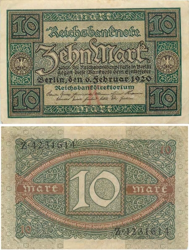 10 Mark Reichsbanknote 6. Februar 1920