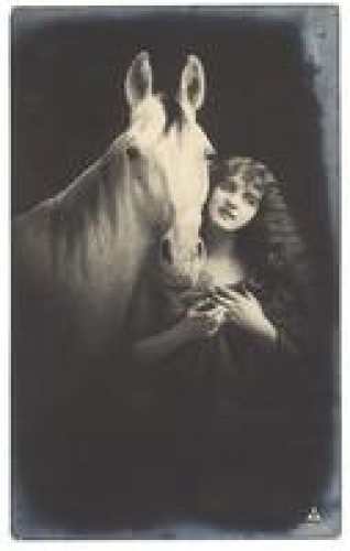 Woman with horse circa 1918