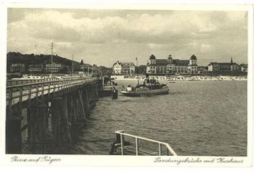 18609 Binz (Rügen) Landungsbrücke mit Kurhaus, o 3.8.1931