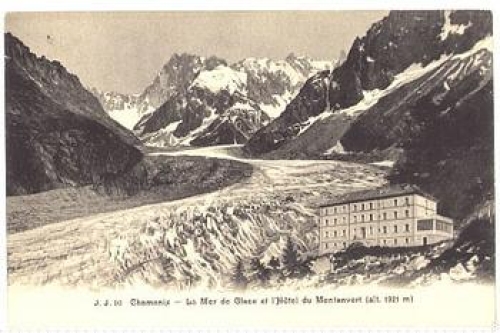 Chamonix Hotel du Montanvert with glacier, * approx. 1910