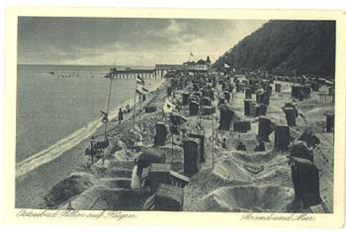18586 Sellin Rügen beach chairs * approx. 1920
