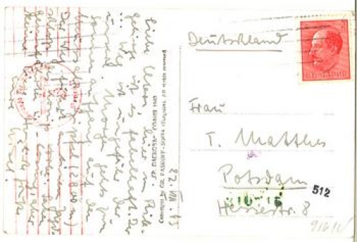 Rila Mountains Censorship stamp of the High Command of the Wehrmacht Tested on 08/27/1943