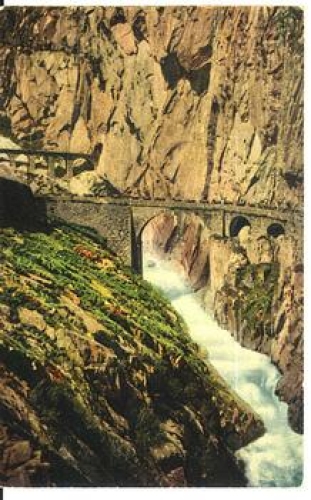 Teufelsbrucke mit Schollenenbahn * ca. 1920