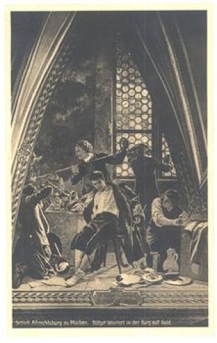 Böttger laboriert in der Burg Meissen auf Gold * 1929