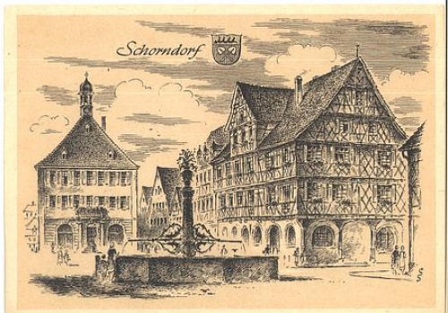 73614 Schorndorf artist card Ludwig Schäfer-Grohe * approx. 1950