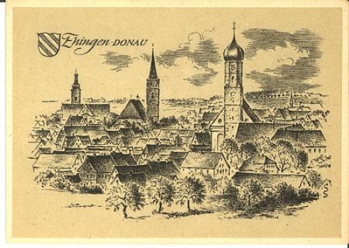 89584 Ehingen Donau Künstlerkarte Ludwig Schäfer-Grohe * ca. 1950