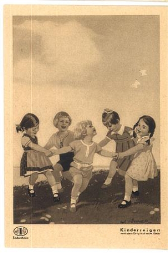 Indanthren advertising card children's dance artist card W. Jüttner * ca. 1930