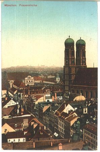 5 Pfennig Wappen mit Zwischensteg auf AK München  o 9.8.1902