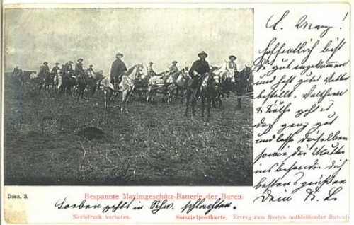 Horsed Maxim gun battery of the Boers, o 22.3.1902