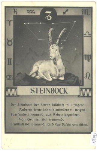 Zodiac sign, Capricorn with characteristics, * approx. 1920