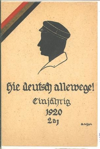 Studentica "Hie deutsch Allewege" Annual, 1920 artist card A. Wysk * ca. 1920