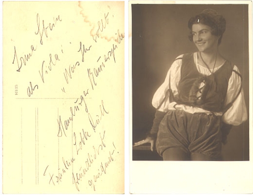 Irma Stein as viola in "Was Ihr wollt" Hamburg original autograph