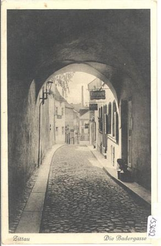 02763 Zittau Die Badergasse gebr. 28.4.1934