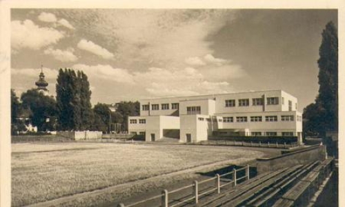Ceske Budejovice (Budweis) football stadium o 30.9.1955