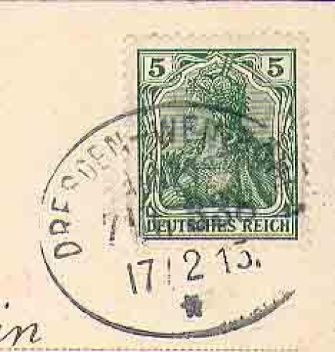 Railway postmark Dresden - Weinbohla train 338 on Kitsch-AK o 17.2.1915