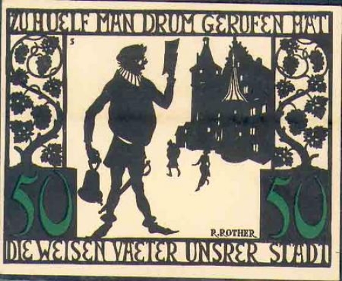 97318 Kitzingen City emergency money worth 50 pfennigs Call for help to white fathers around 1921