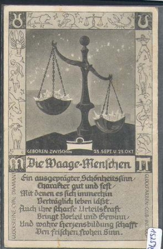 Zodiac sign Libra with properties * approx. 1920