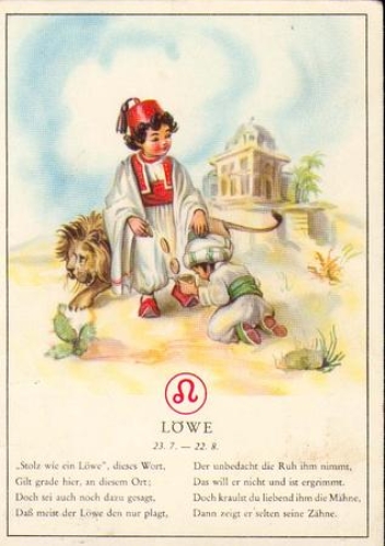Zodiac sign Leo with child and saying o July 27, 1957