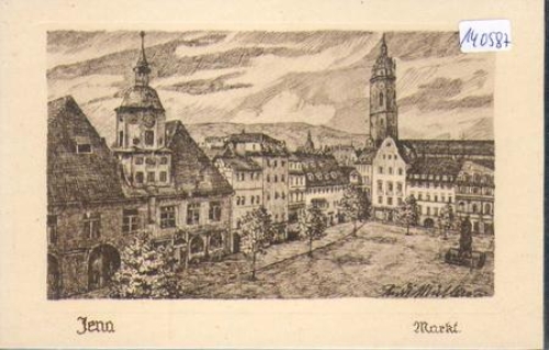 07749 Jena Markt artist card Rudi Muller * 25.8.1922