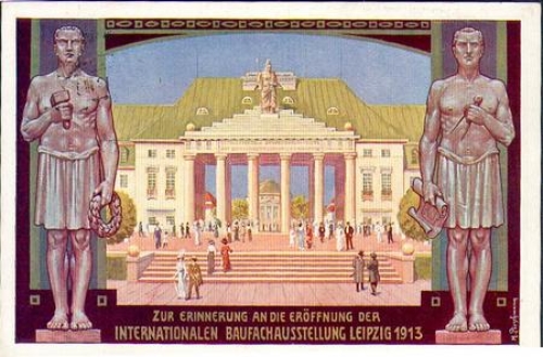Leipzig Anlaßkarte zur Int. Baufachaustellung 1913