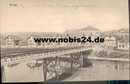 Bruegg river view with bridge *ca. 1910