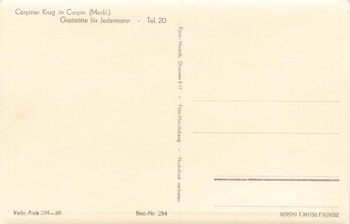 17237 Carpin Gaststätte Carpiner Krug *1956 Hanich0284