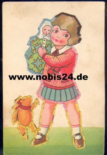 Child with doll and teddy Austicbild *ca. 1930