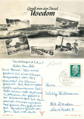 17406 Ückeritz Kölpinsee Zempin Trassenheide Karlshagen o 3.8.1967