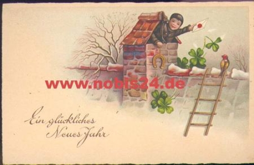 Chimney sweep in the chimney with letter * approx. 1930