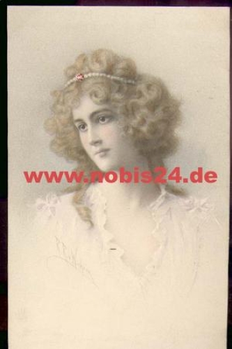 Woman head M. M. Vienne artist card M. Munk sig. v. Wichera 227 * approx. 1920