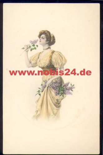 Woman with a flower artist card M. M. Vienne No. 438 M. Munk * approx. 1920