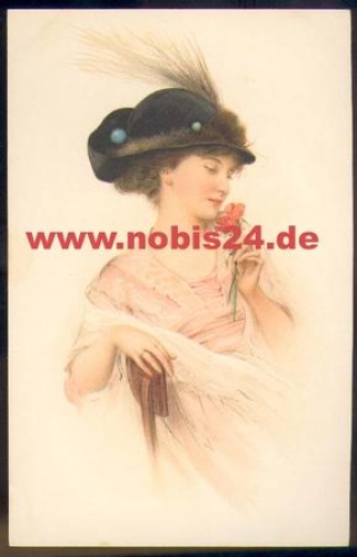 Woman with hat artist card M. M. Vienne No. 830 M. Munk * approx. 1920