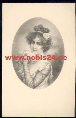 Woman with Flowers Artist's Card M. M. Vienne No. 2240 M. Munk * approx. 1920