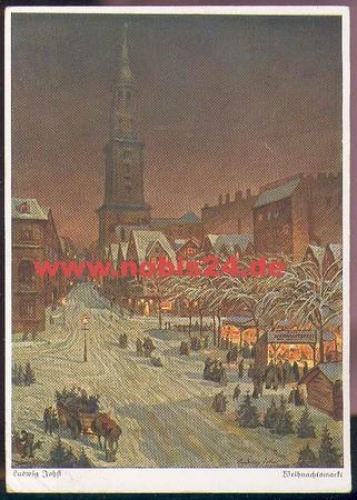 Ludwig Johst "Weihnachtsmarkt" Wichmann Künstlerkarte 9014, o 21.12.1933
