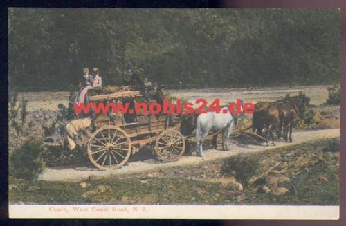 New Zealand stagecoach Coach Coast Roed N.Z., born circa 1905